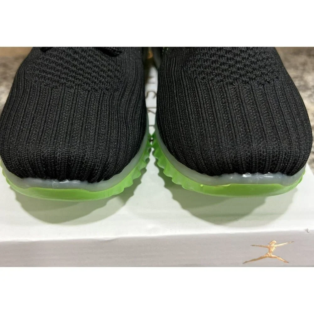 NEW Danskin Now Positive Womens Knit Black Lime Green Lace Up Sneakers Shoes 8.5